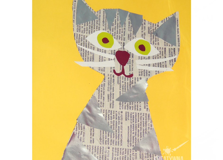 Kot z gazety- kreatywna praca plastyczna