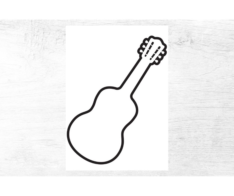 gitara praca plastyczna szablon instrumenty pomysły dla dzieci