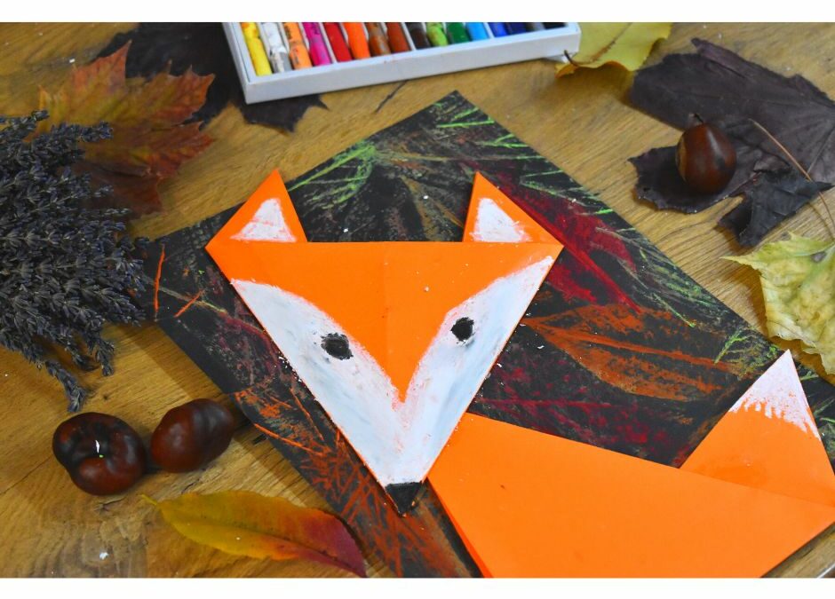 Lis origami dla dzieci- jesienna praca plastyczna